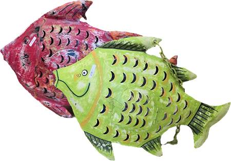 Bunte Fischlaternen